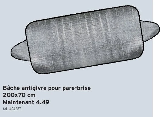 Bâche antigivre pour pare-brise 200x70 cm