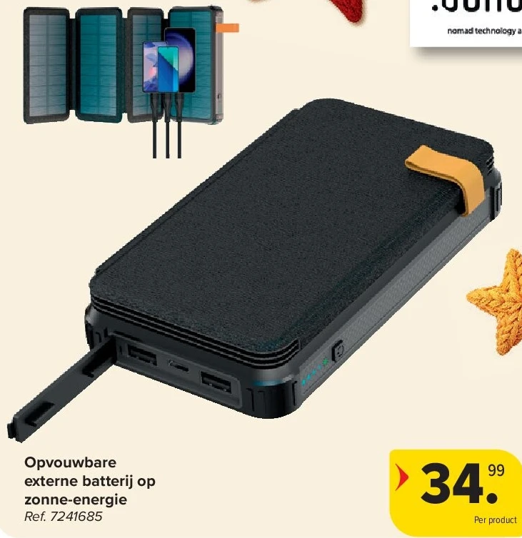 bohemic Opvouwbare externe batterij op zonne-energie