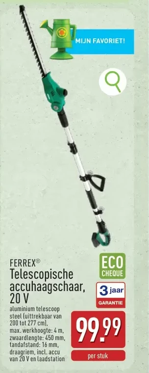 Telescopische accuhaagschaar, 20 V