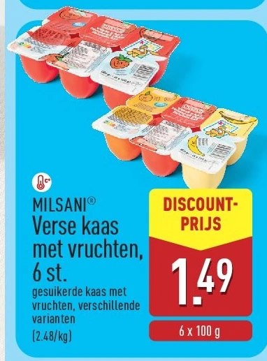 Verse kaas met vruchten, 6st.