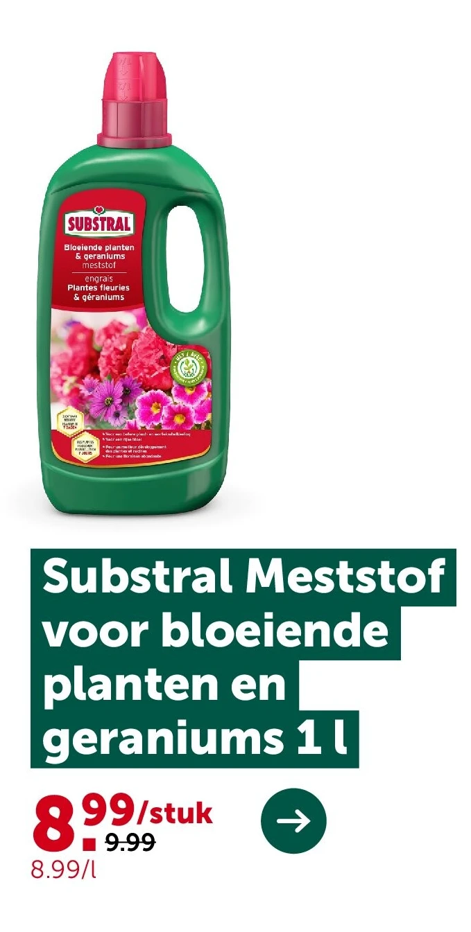Substral Meststof voor bloeiende planten en geraniums 1 l