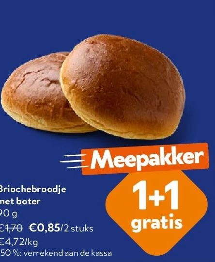 Briochebroodje met boter 90 g