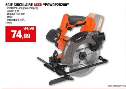 SCIE CIRCULAIRE ACCU "POWDP25200"