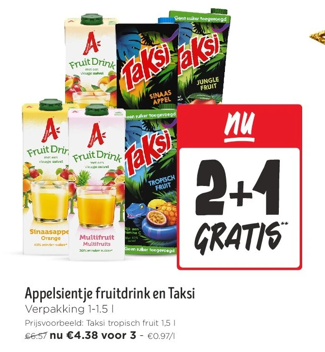 Appelsientje fruitdrink en Taksi