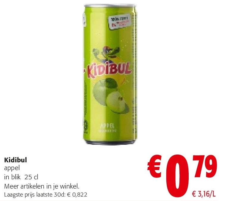 Kidibul appel in blik 25 cl