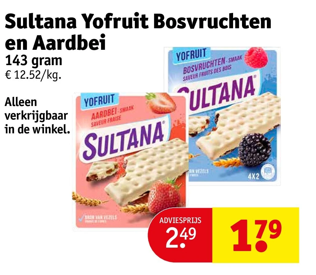 Sultana Yofruit Bosvruchten en Aardbei
