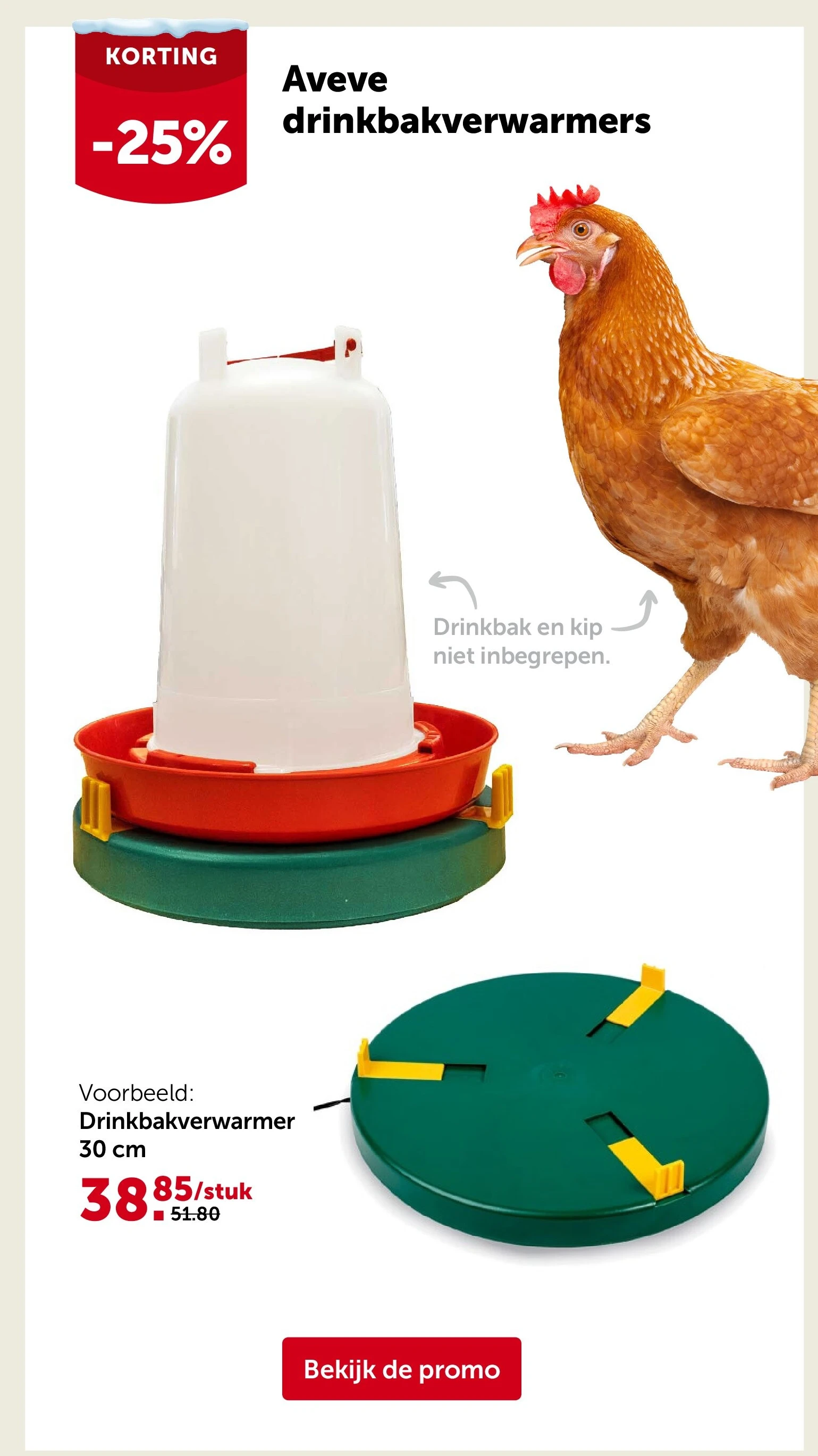 Drinkbakverwarmer 30 cm