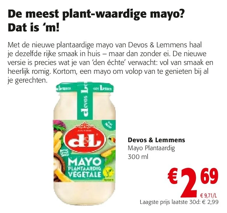 Devos & Lemmens Mayo Plantaardig 300 ml