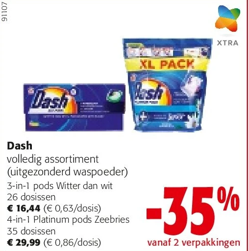 Dash 3-in-1 pods Witter dan wit 26 dosissen