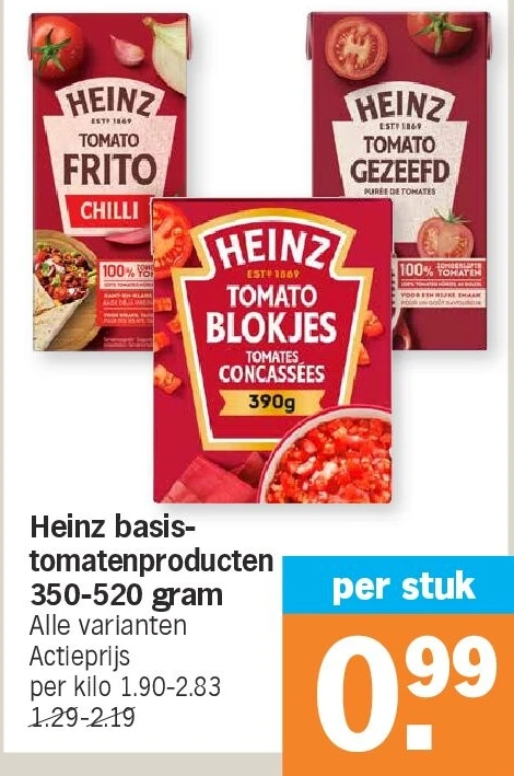 Heinz basistomatenproducten 350-520 gram