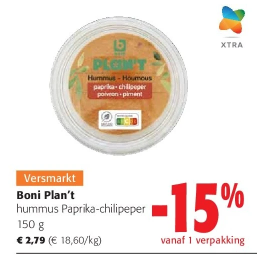 Boni Plan't hummus Paprika-chilipeper 150 g