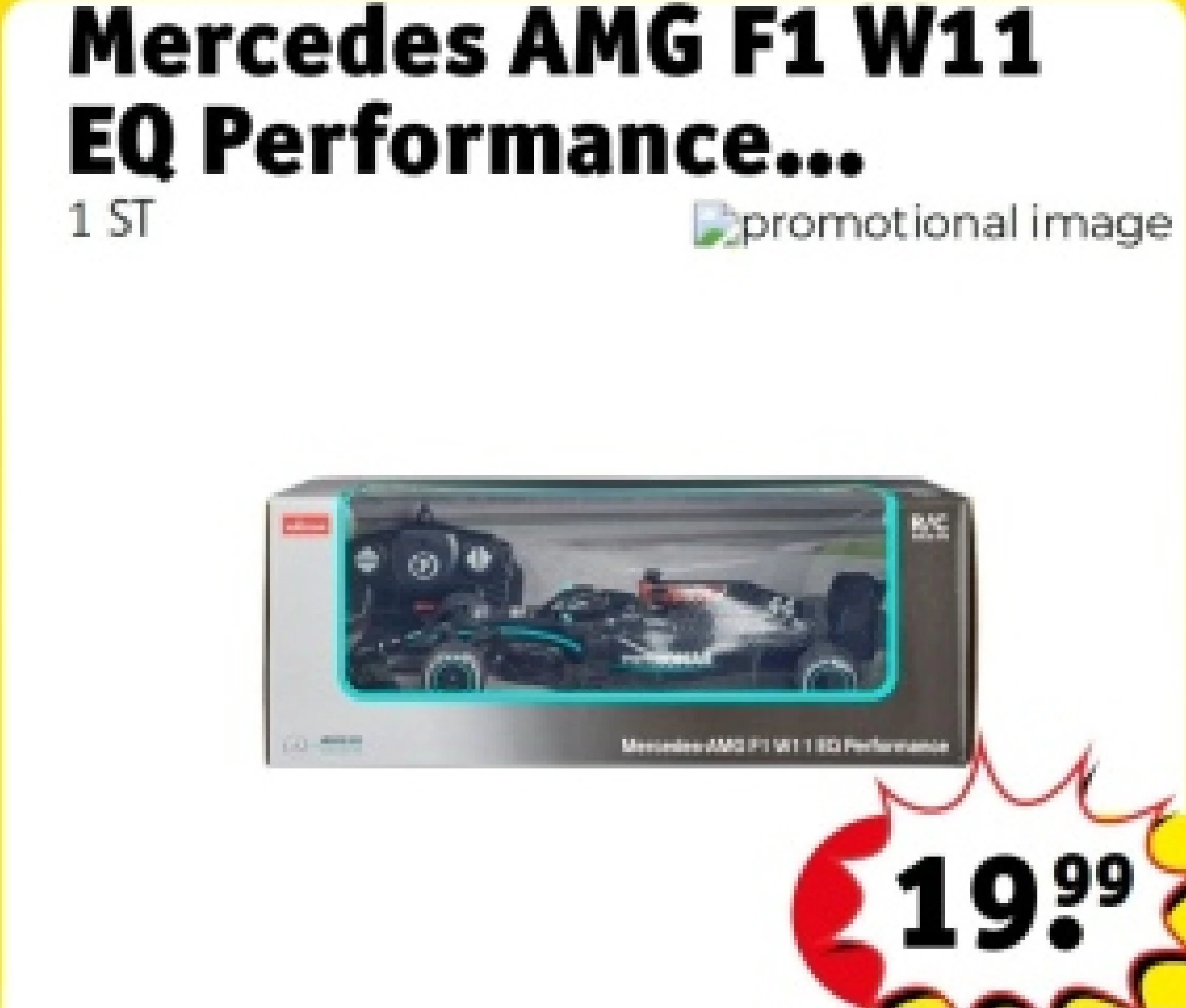 Mercedes AMG F1 W11 EQ Performance Bestuurbare Formule 1 Auto