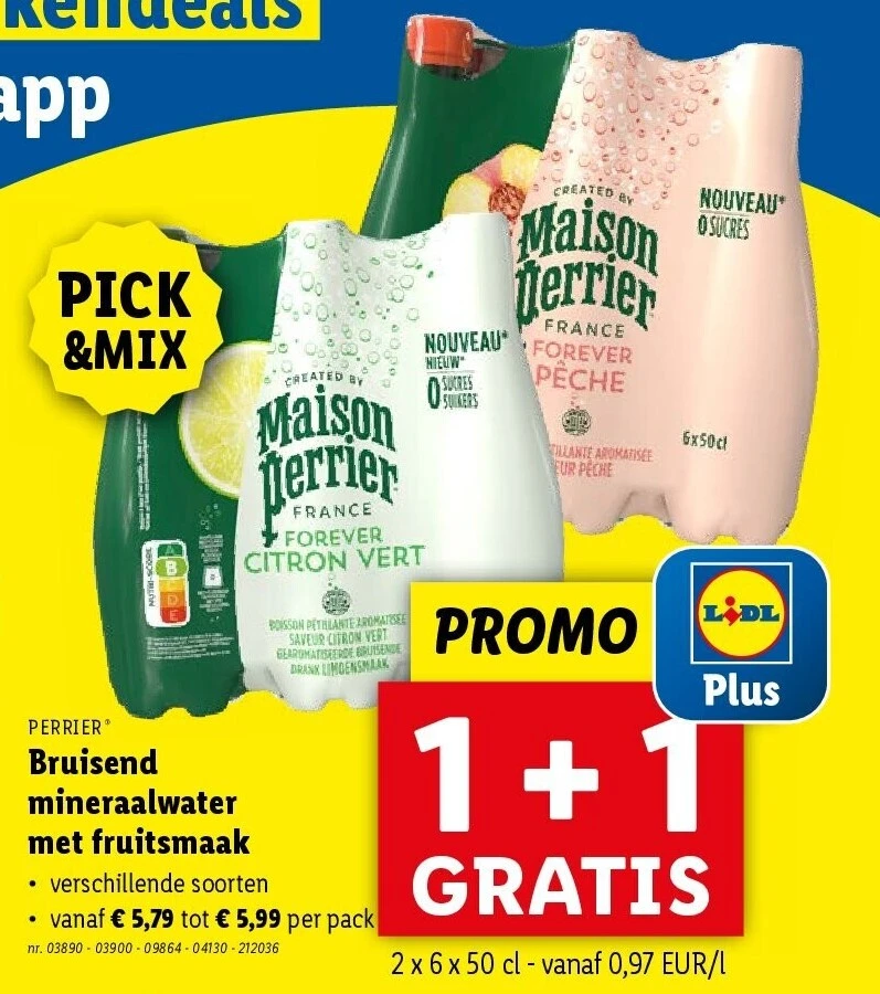 Bruisend mineraalwater met fruitsmaak