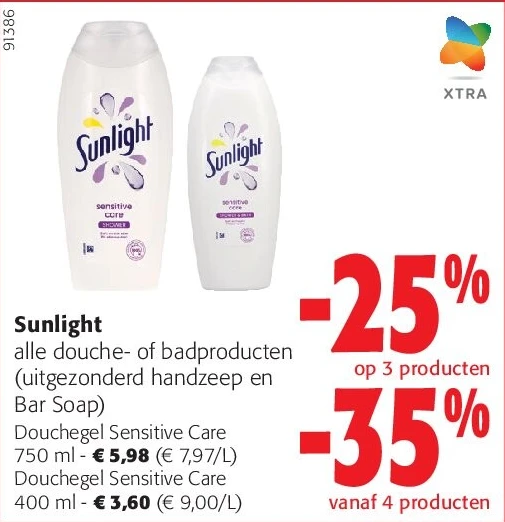 Sunlight Douchegel Sensitive Care 750 ml