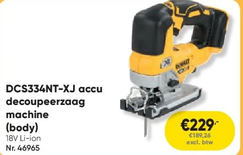 DCS334NT-XJ accu decoupeerzaag machine (body)