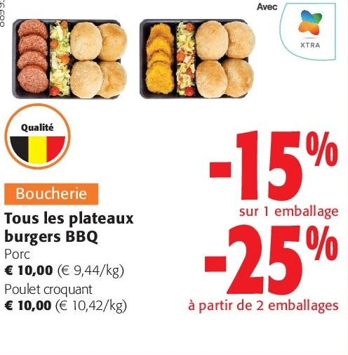 Tous les plateaux burgers BBQ