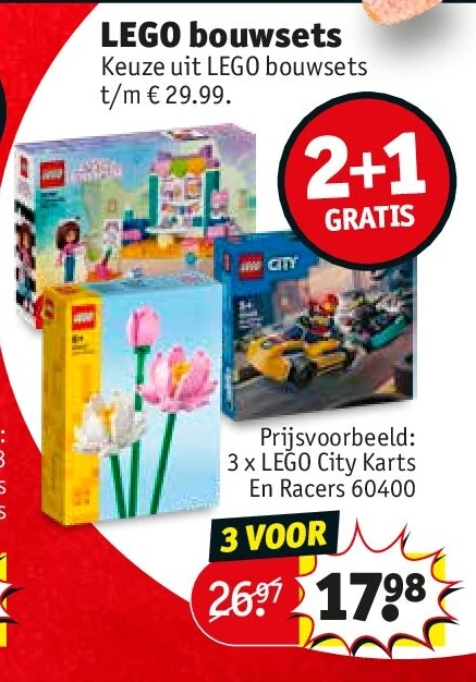 3 x LEGO City Karts En Racers 60400