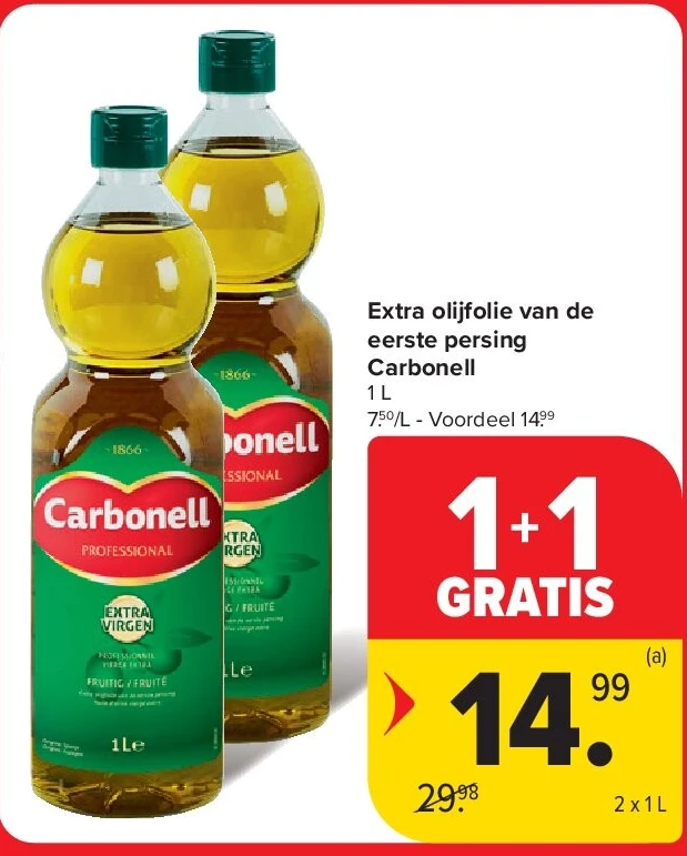 Extra olijfolie van de eerste persing Carbonell