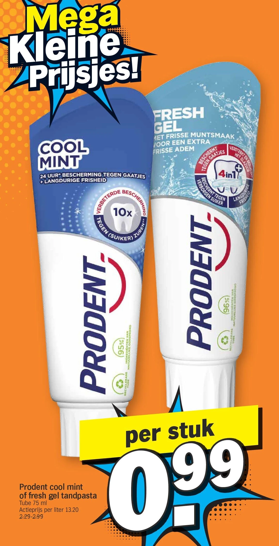 Prodent cool mint of fresh gel tandpasta