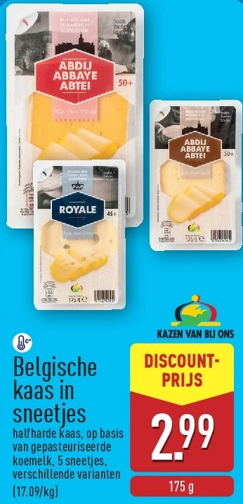 Belgische kaas in sneetjes