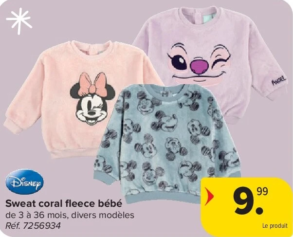 Sweat coral fleece bébé