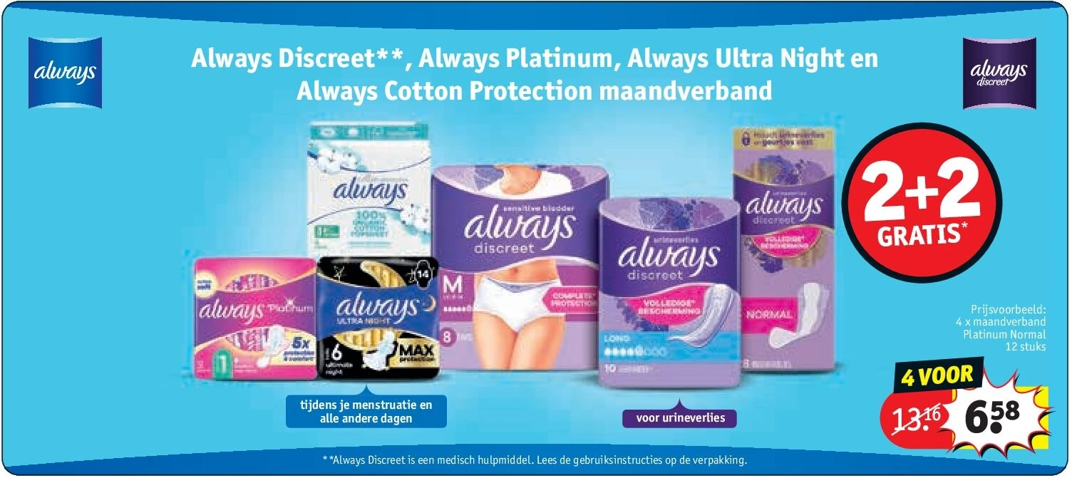 4 x maandverband Platinum Normal 12 stuks