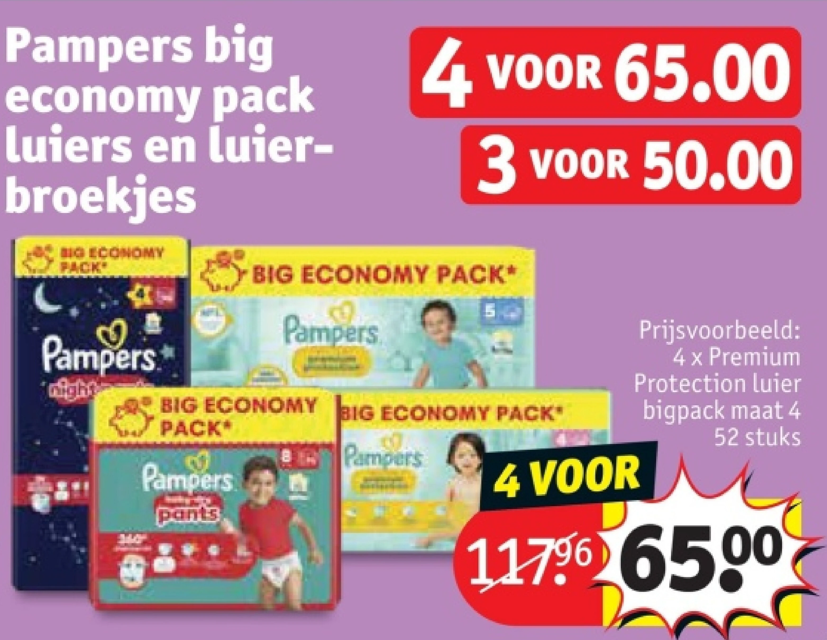 4 x Premium Protection luier bigpack maat 4 52 stuks