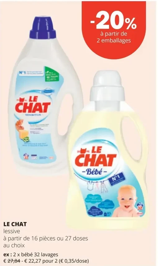 LE CHAT bébé 32 lavages