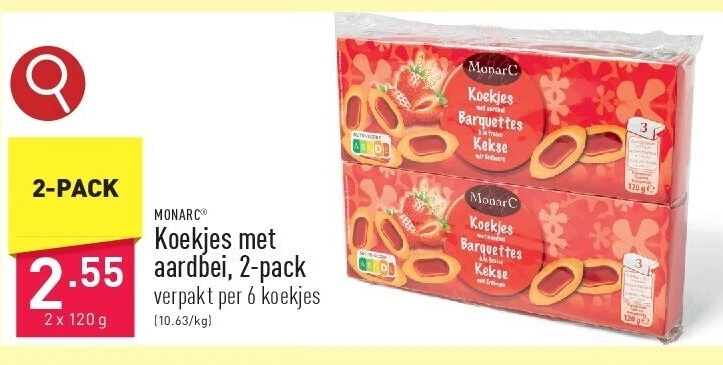 Koekjes met aardbei, 2-pack