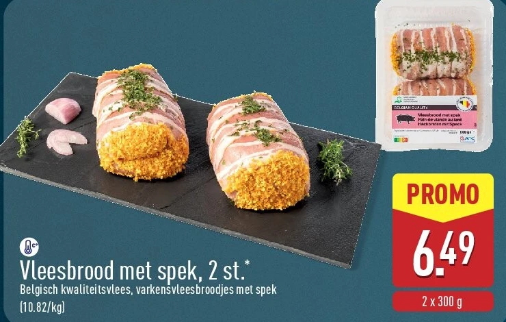 Vleesbrood met spek, 2st.