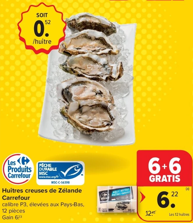 Huîtres creuses de Zélande Carrefour