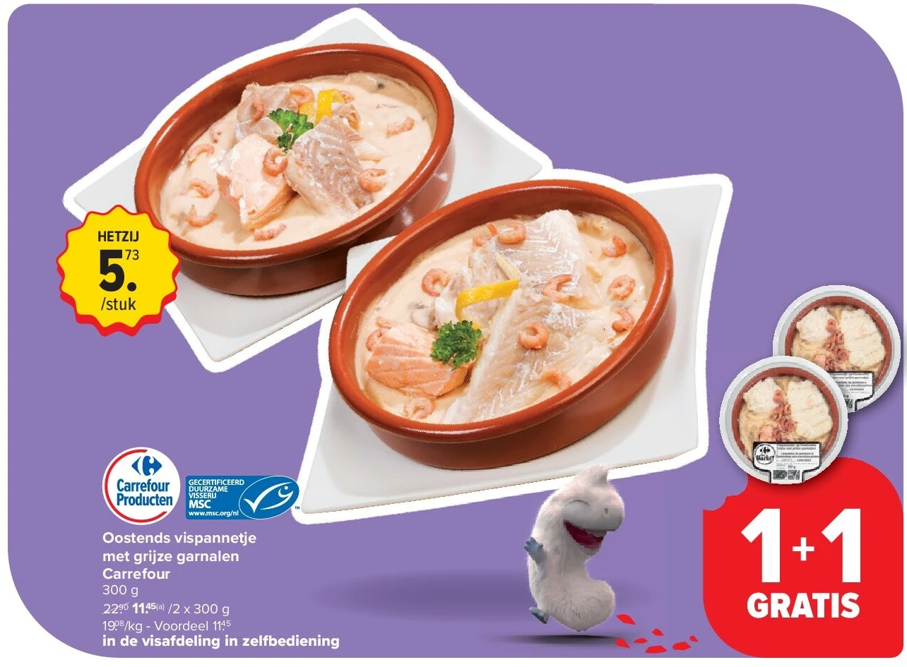 Oostends vispannetje met grijze garnalen Carrefour