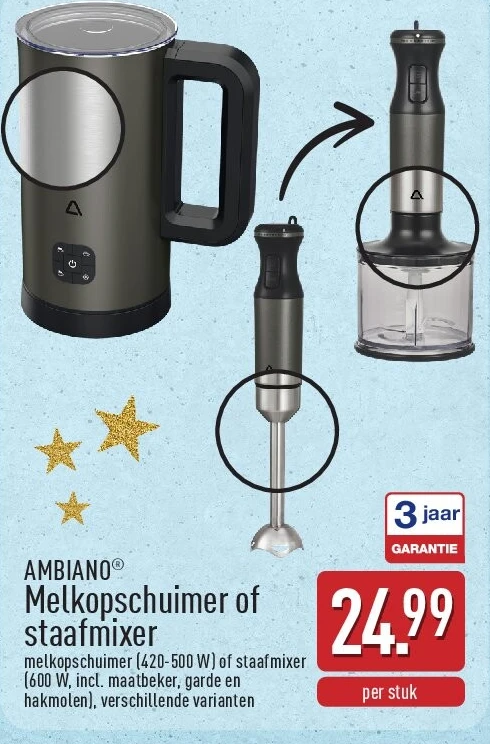 Melkopschuimer of staafmixer