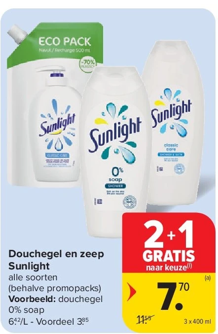 Douchegel en zeep Sunlight