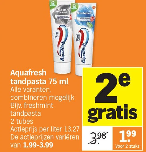 Aquafresh tandpasta 75 ml