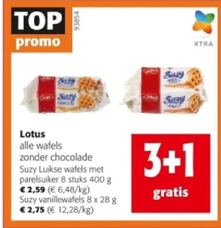 Lotus Suzy Luikse wafels met parelsuiker 8 stuks 400 g