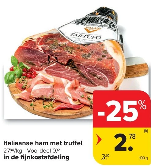Italiaanse ham met tru el