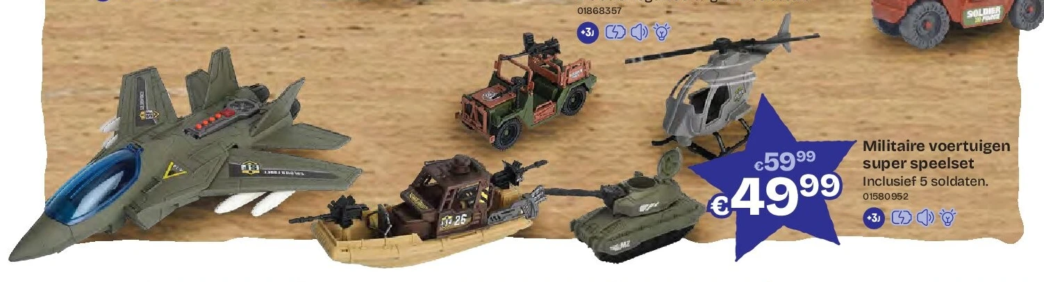 Militaire voertuigen super speelset