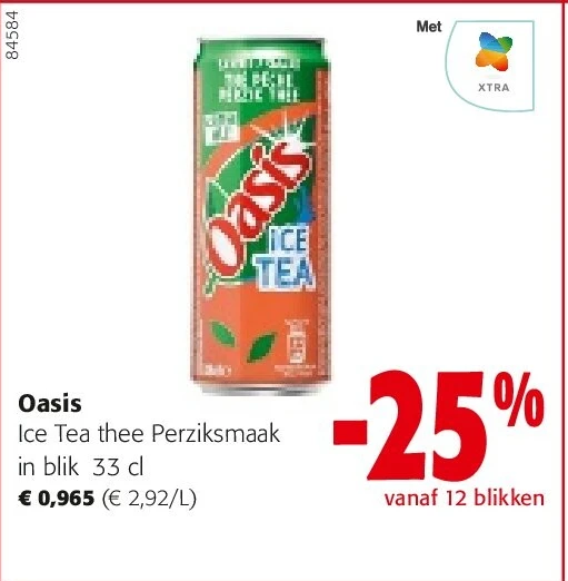 Oasis Ice Tea thee Perziksmaak in blik 33 cl