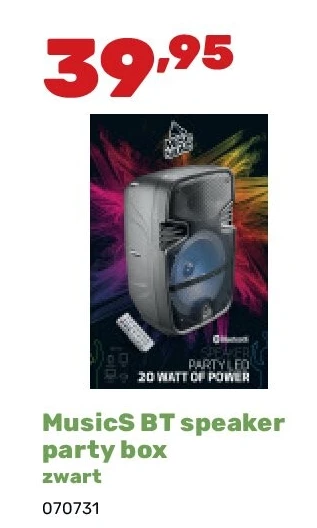 MusicS BT speaker party box zwart