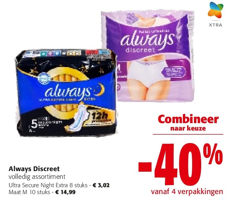 Always Discreet Ultra Secure Night Extra 8 stuks