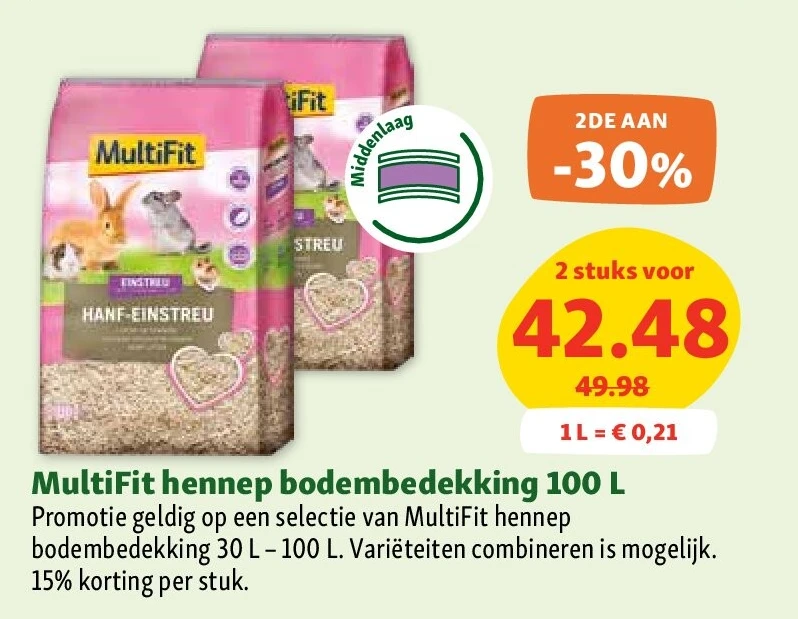 MultiFit hennep bodembedekking 100 L
