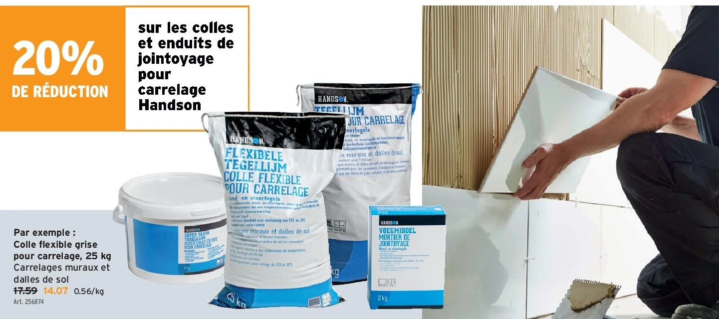 Colle fl exible grise pour carrelage, 25 kg