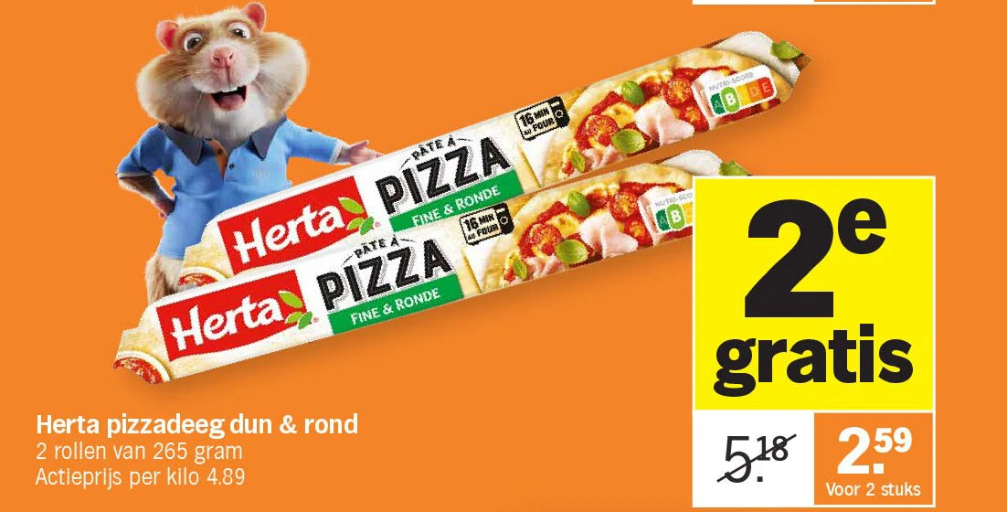 Herta pizzadeeg dun & rond
