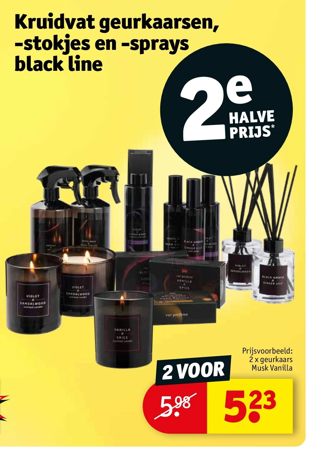 Kruidvat geurkaarsen, -stokjes en -sprays black line