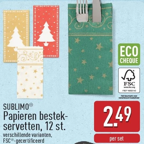 Papieren bestek­­ servetten, 12st.