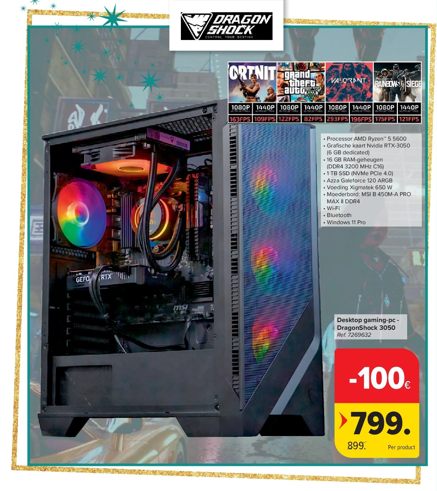 Desktop gaming-pc - DragonShock 3050