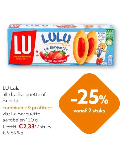 LU Lulu La Barquette aardbeien 120 g