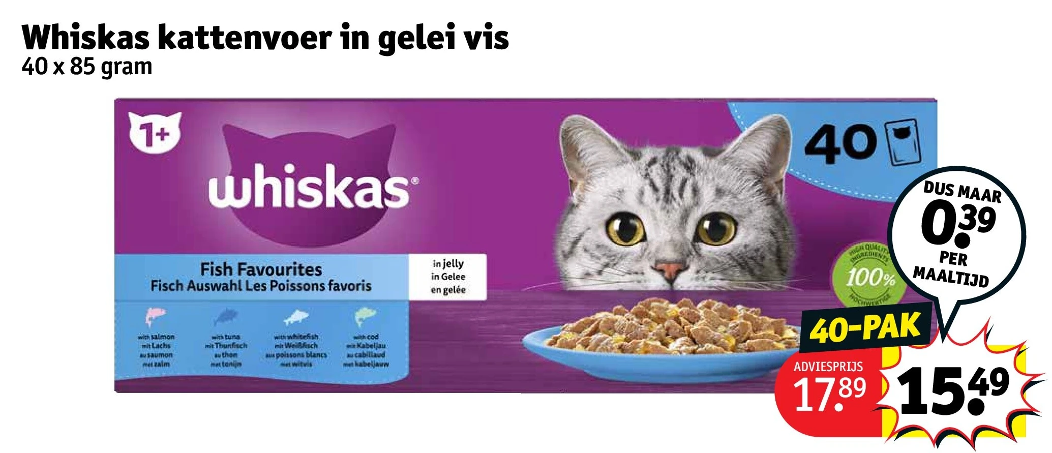 Whiskas kattenvoer in gelei vis