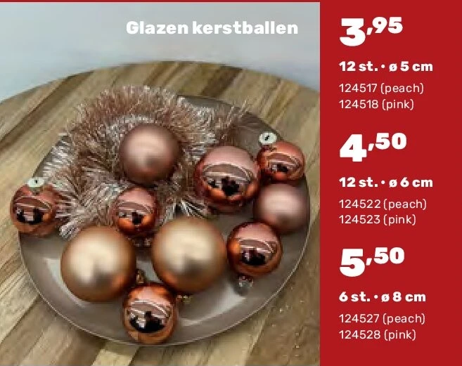 Glazen kerstballen 6 st. • ø 8 cm